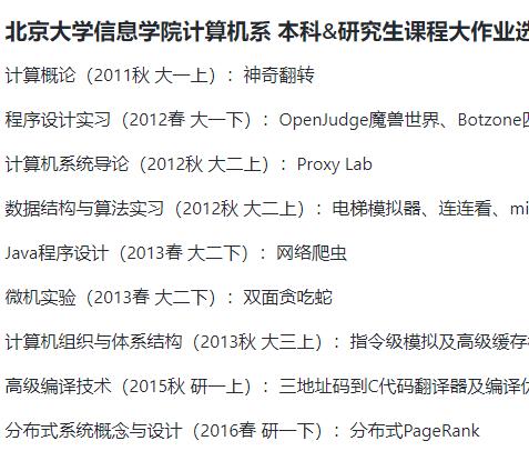 北京大学信息学院 课程大作业