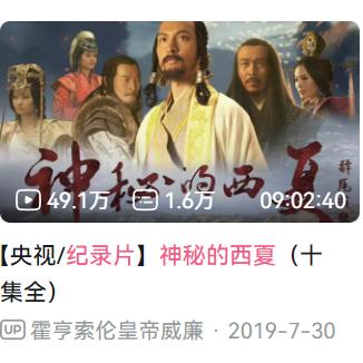 神秘的西夏 B站