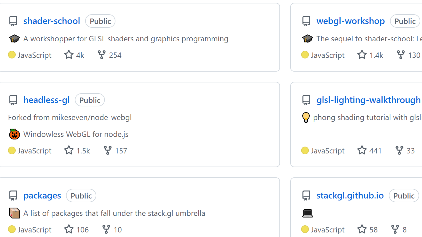 stackgl-WebGL开放软件生态系统