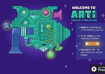 playarti 点击三个按钮即可创作