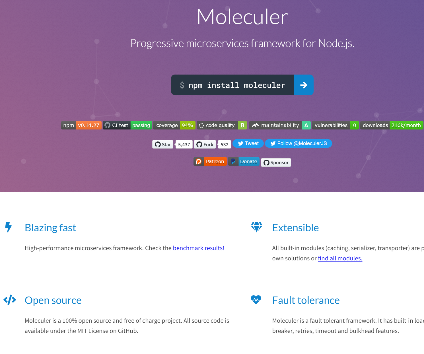 moleculer-快速强大的微服务