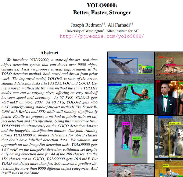 Yolo9000 论文