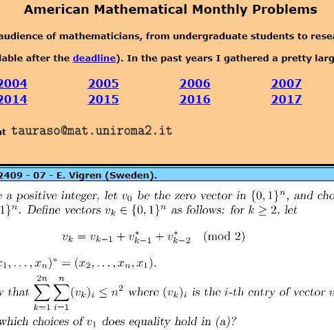 美国数学月刊 每月新数学问题
