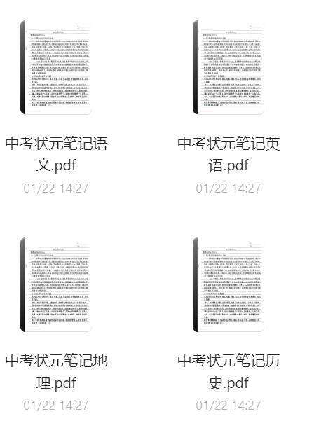 初中各学科中考状元笔记