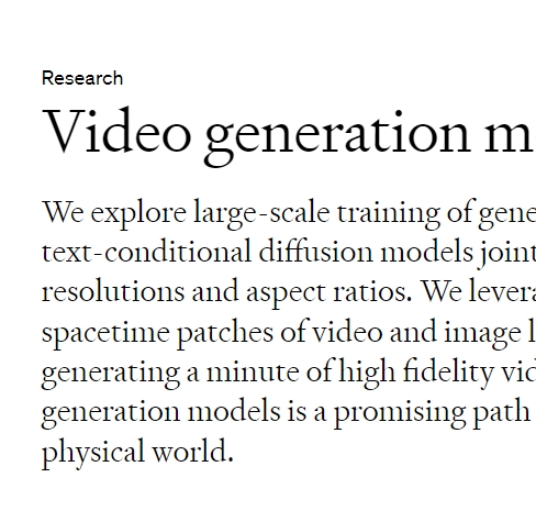openai SORA技术报告