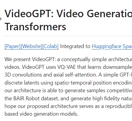 VideoGPT Github