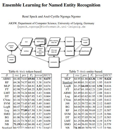 Ensemble Learning for NER