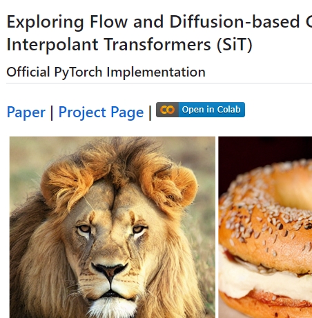 Github SIT 扩散Transformer主干