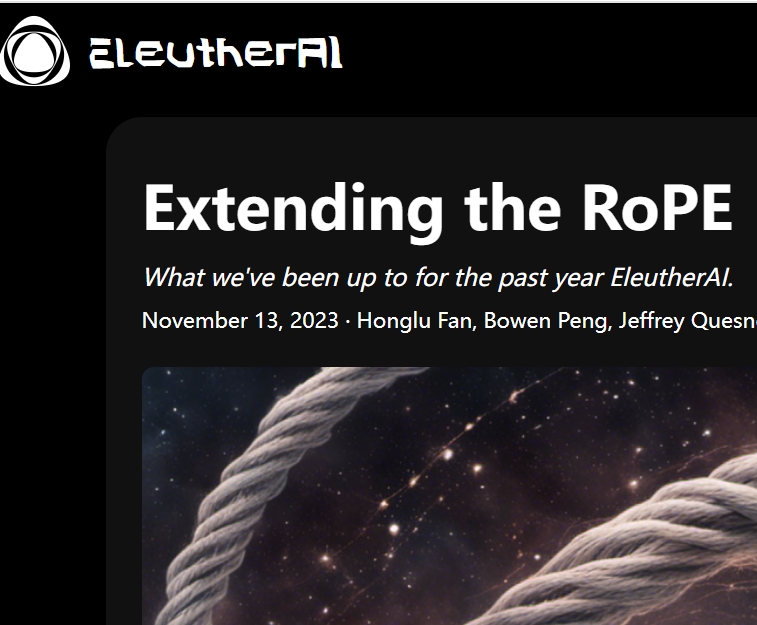 eleuther ai RoPE拓展