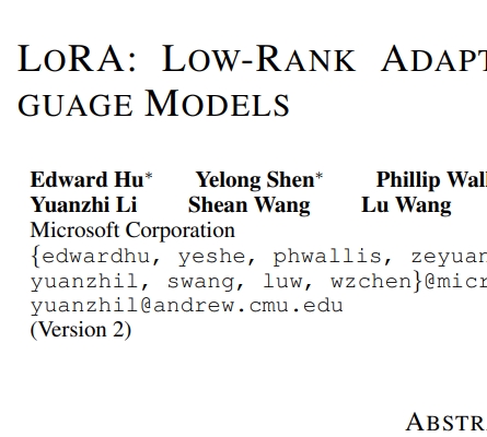 Lora low-rank adapters论文