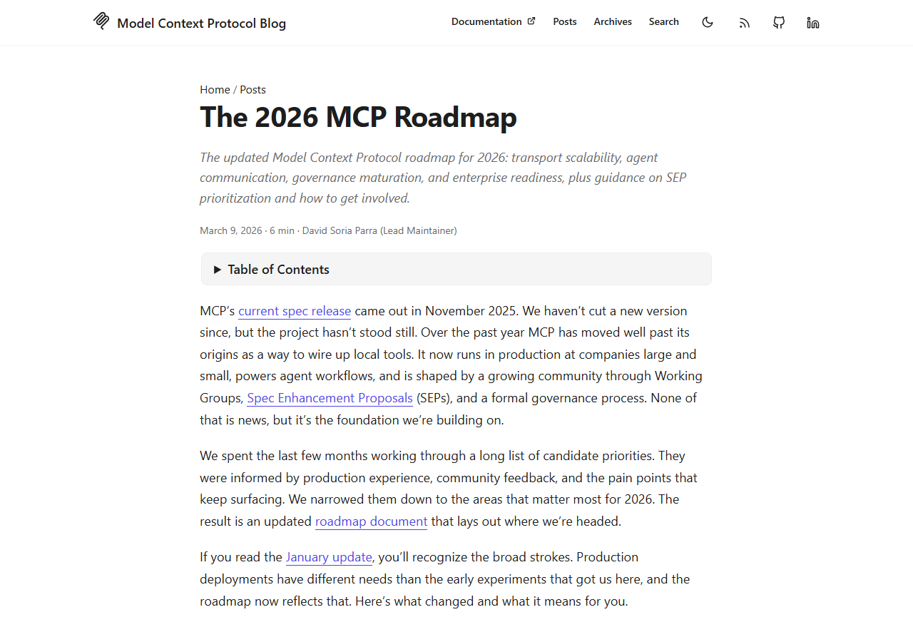 The 2026 MCP Roadmap