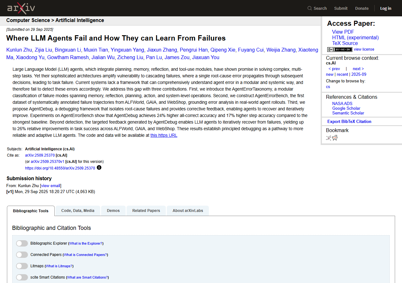 Where LLM Agents Fail and How