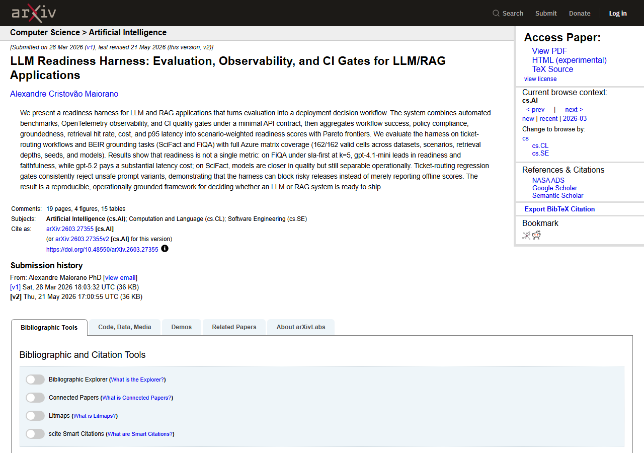 LLM Readiness Harness: Evaluat
