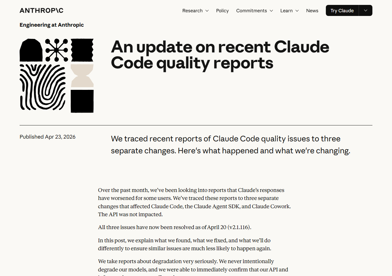 An Update on Recent Claude Cod