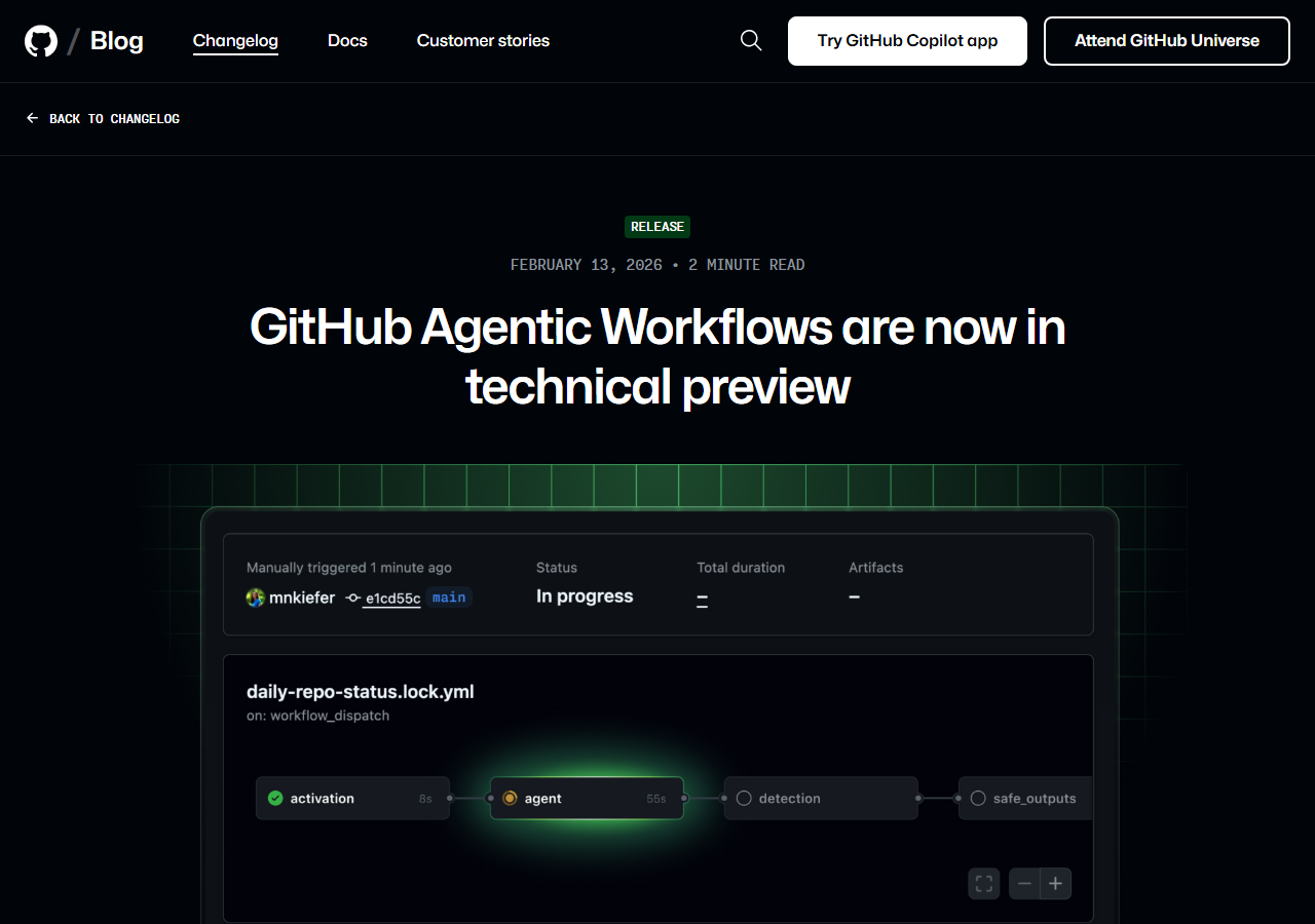 GitHub Agentic Workflows