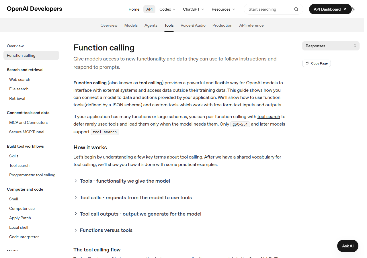 Function Calling — OpenAI Docs