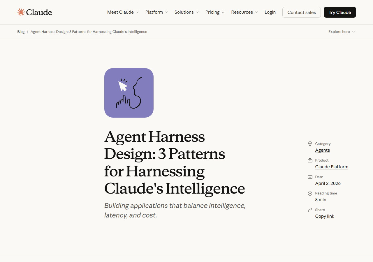 Agent Harness Design: 3 Patter