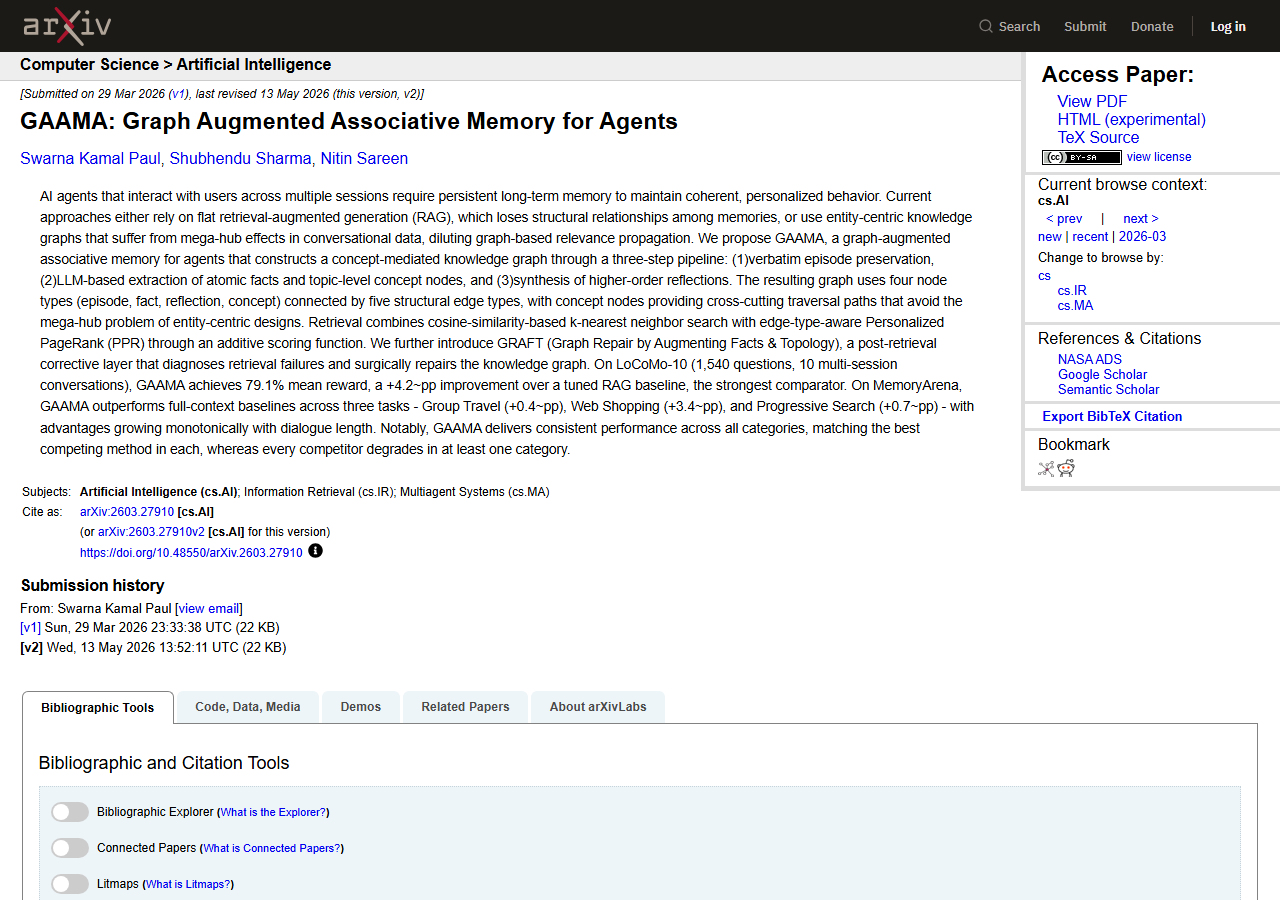 GAAMA: Graph Augmented Associa