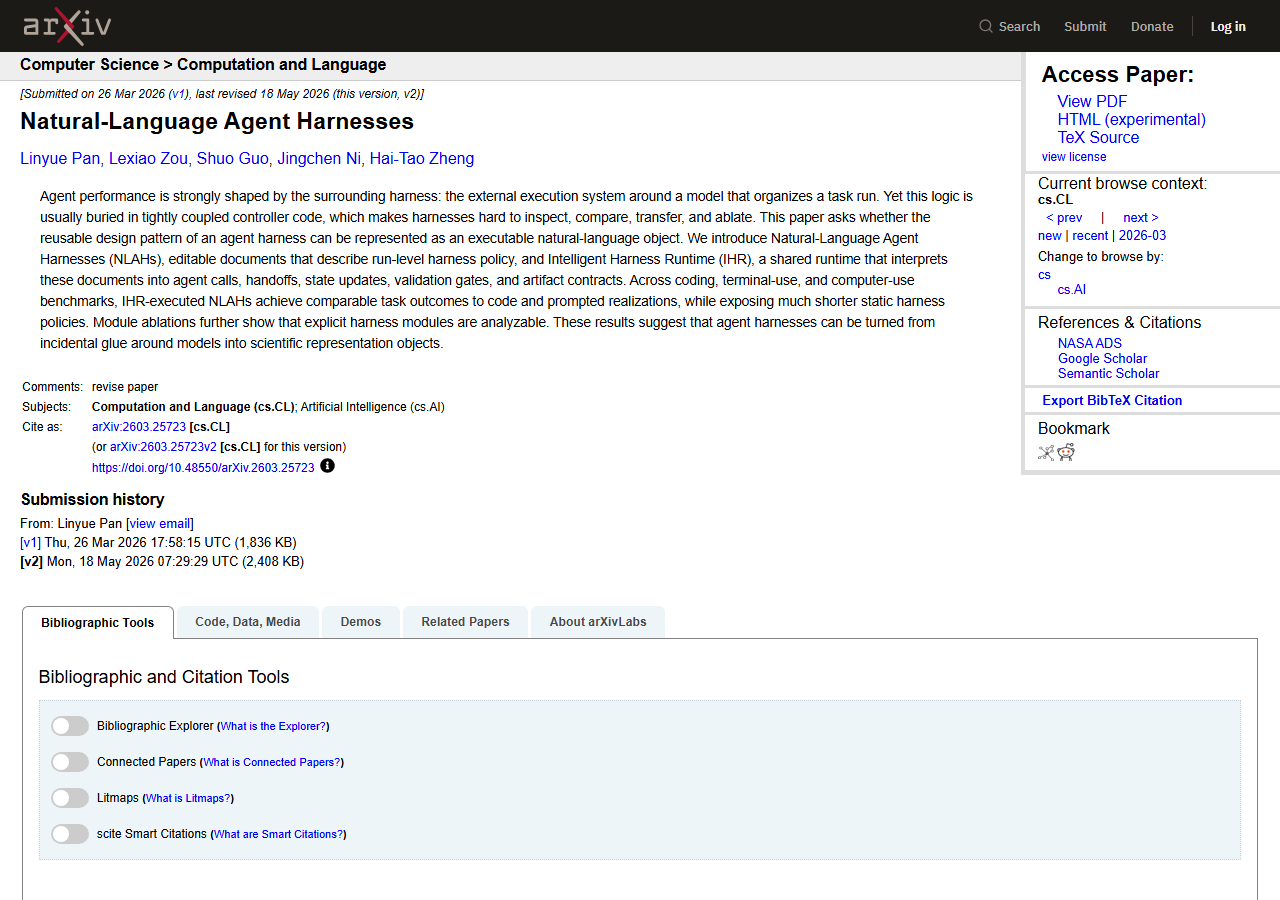 Natural-Language Agent Harness