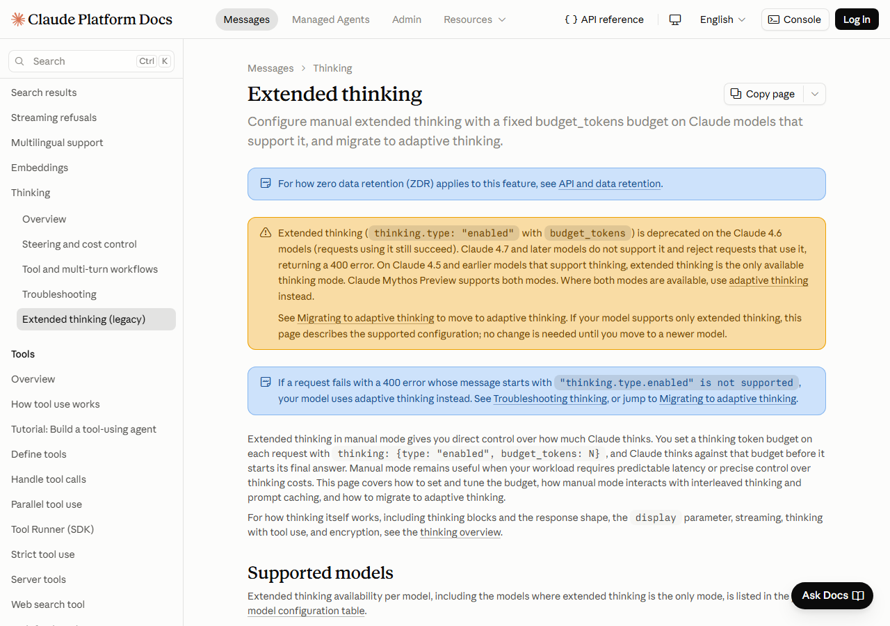 Extended Thinking — Claude API