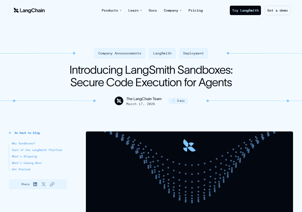 LangSmith Sandboxes: Secure Co
