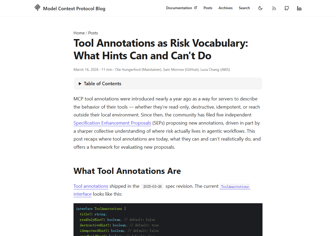 Tool Annotations as Risk Vocab