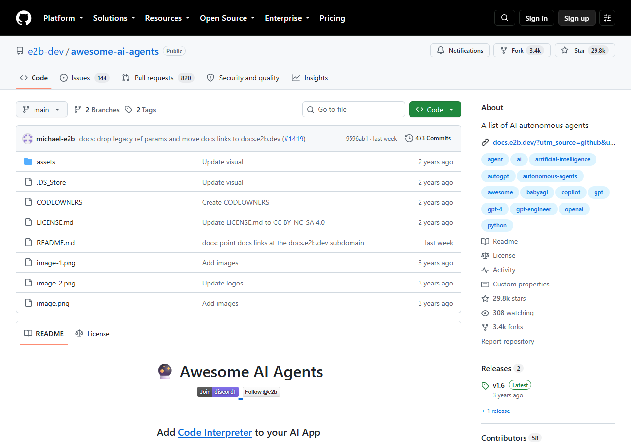 e2b-dev/awesome-ai-agents