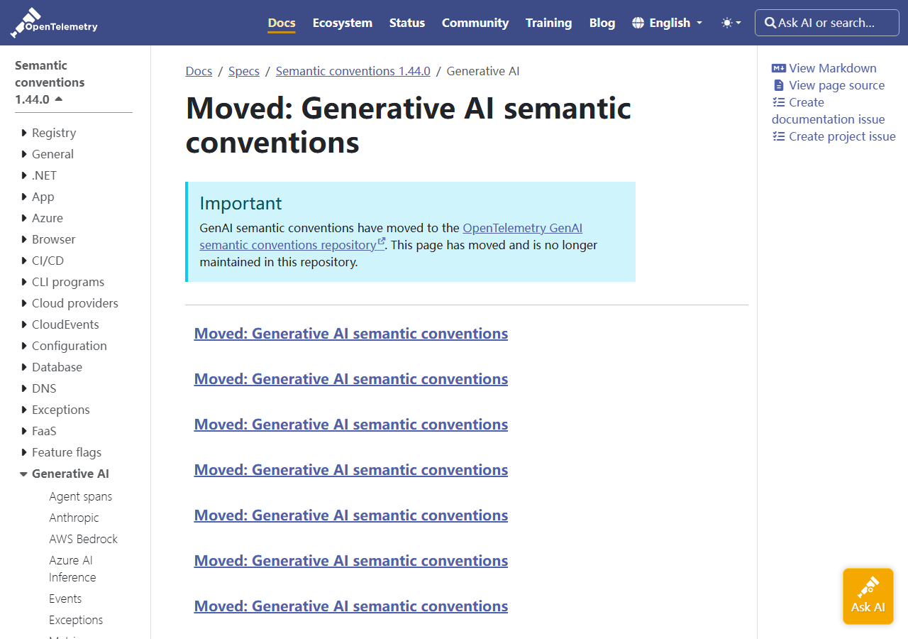 OTel GenAI Semantic Convention