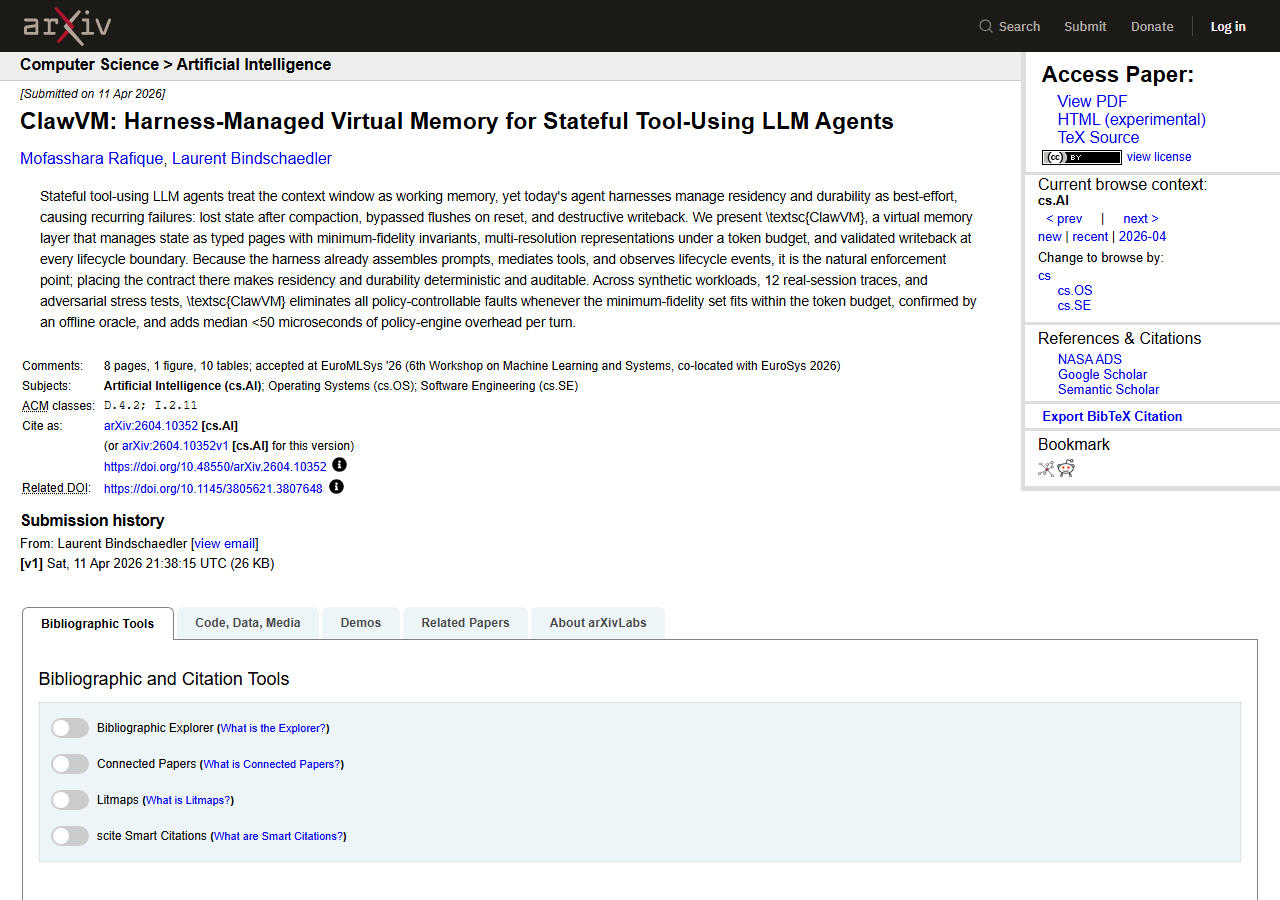 ClawVM: Harness-Managed Virtua