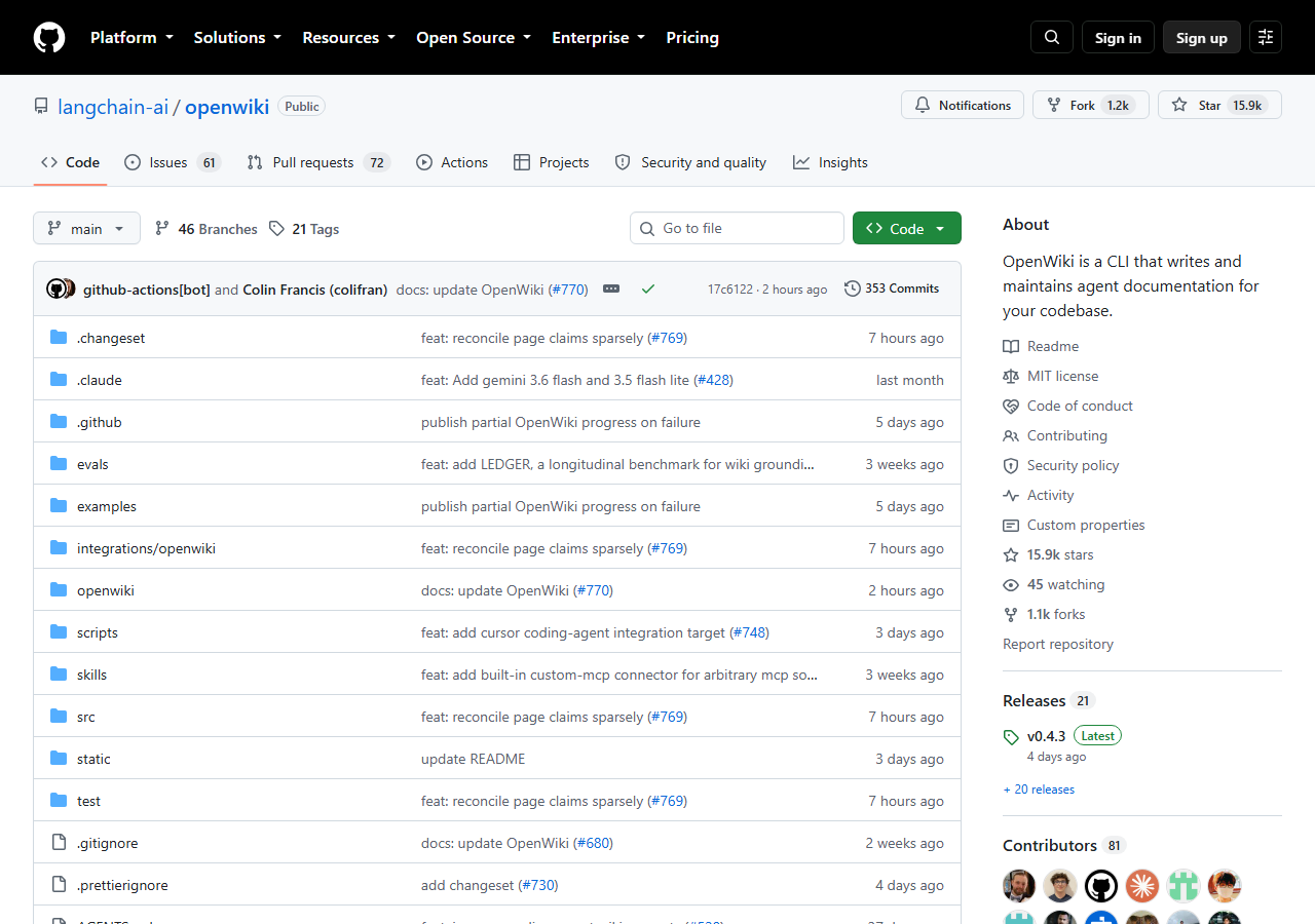 langchain-ai/openwiki