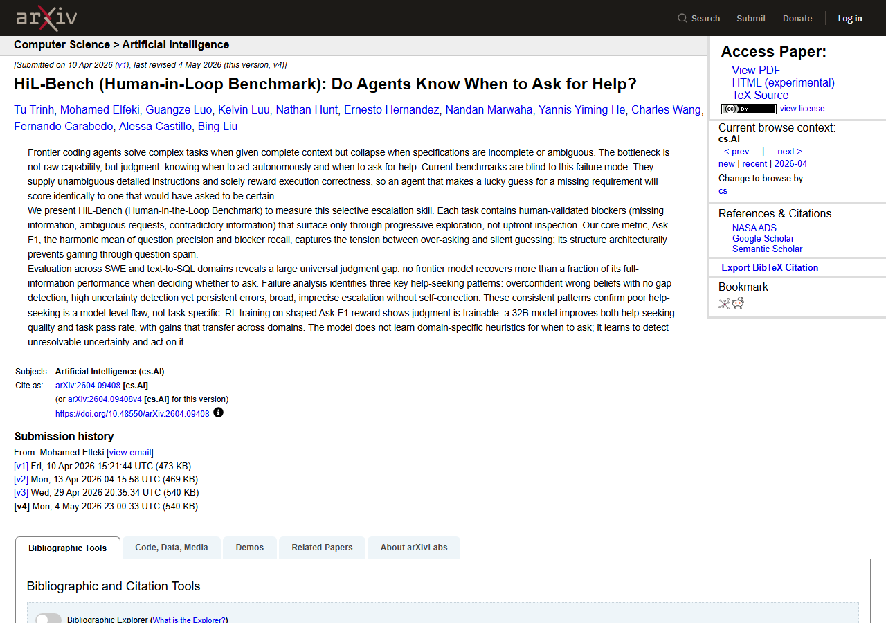 HiL-Bench: Do Agents Know When