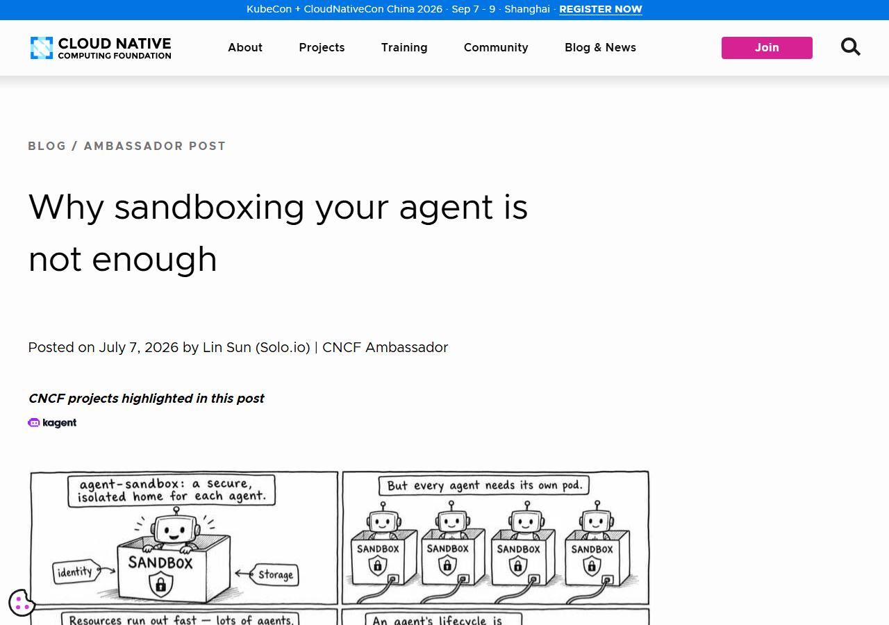 Why sandboxing your agent is n