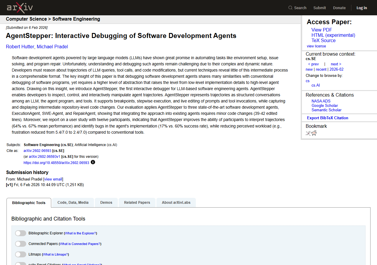 AgentStepper: Interactive Debu