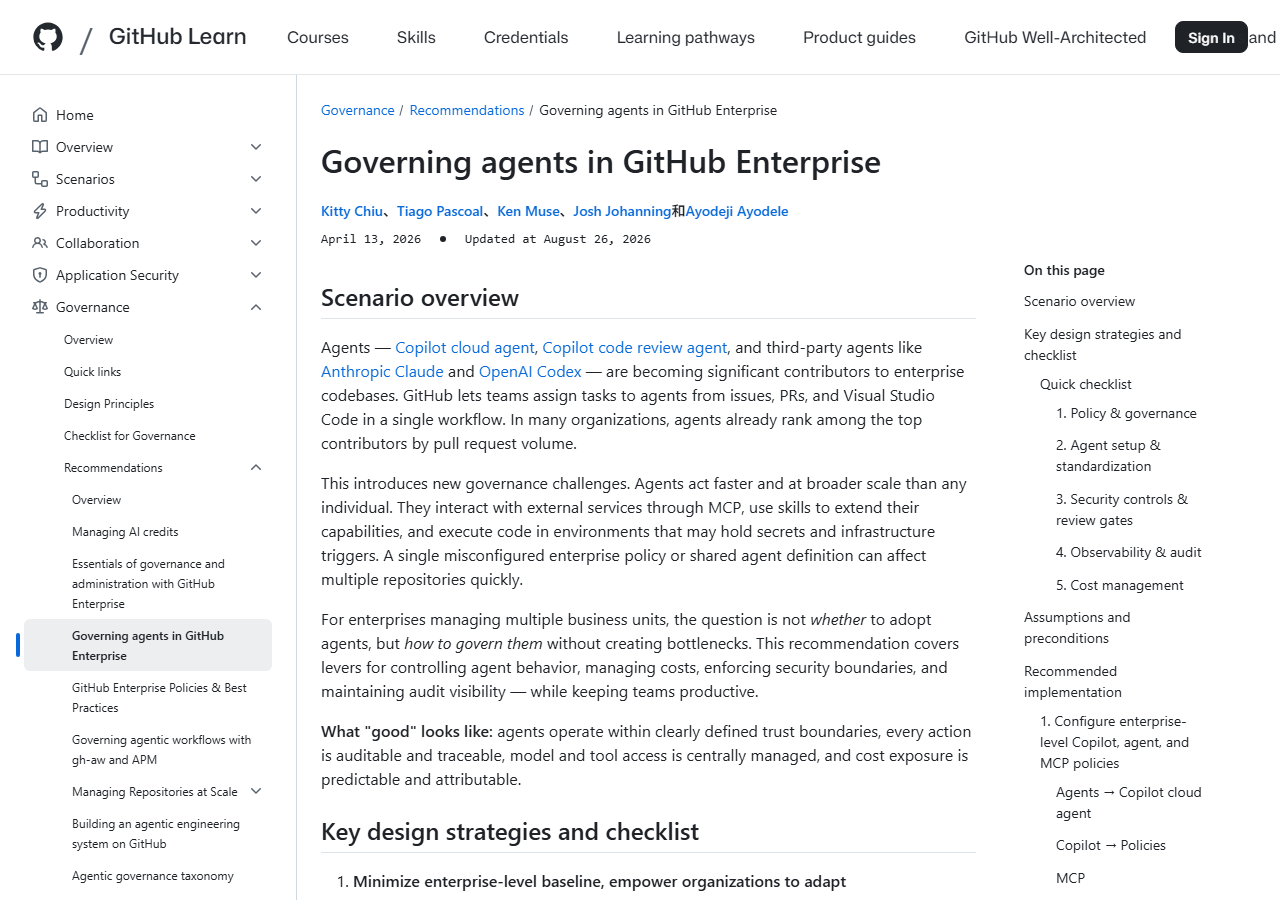 GitHub Enterprise — Governing
