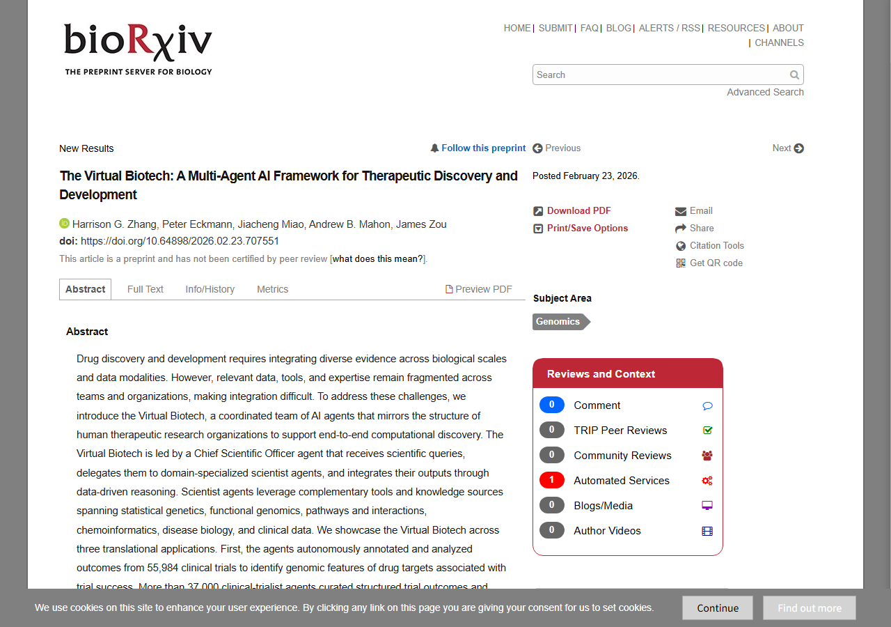The Virtual Biotech: Multi-Age