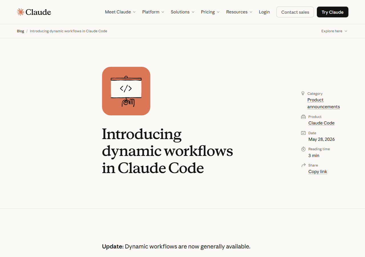 Introducing dynamic workflows