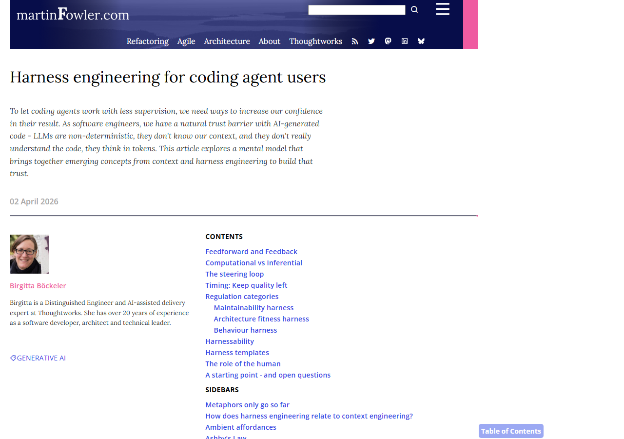 Harness engineering for coding