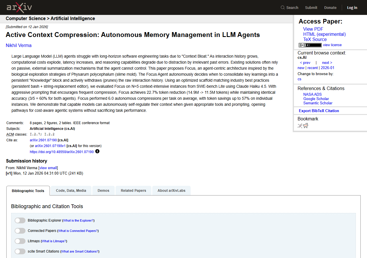 Active Context Compression: Au