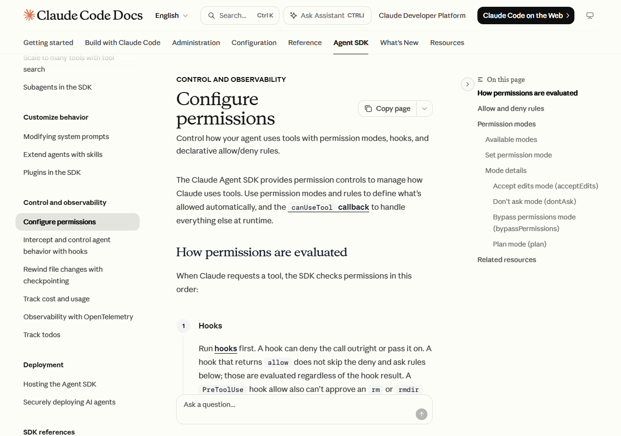 Claude Agent SDK — Configure P
