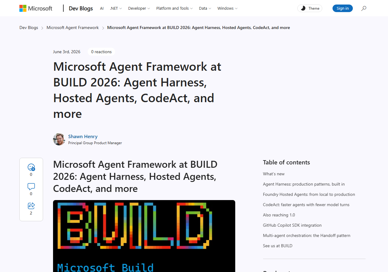 Microsoft Agent Framework at B