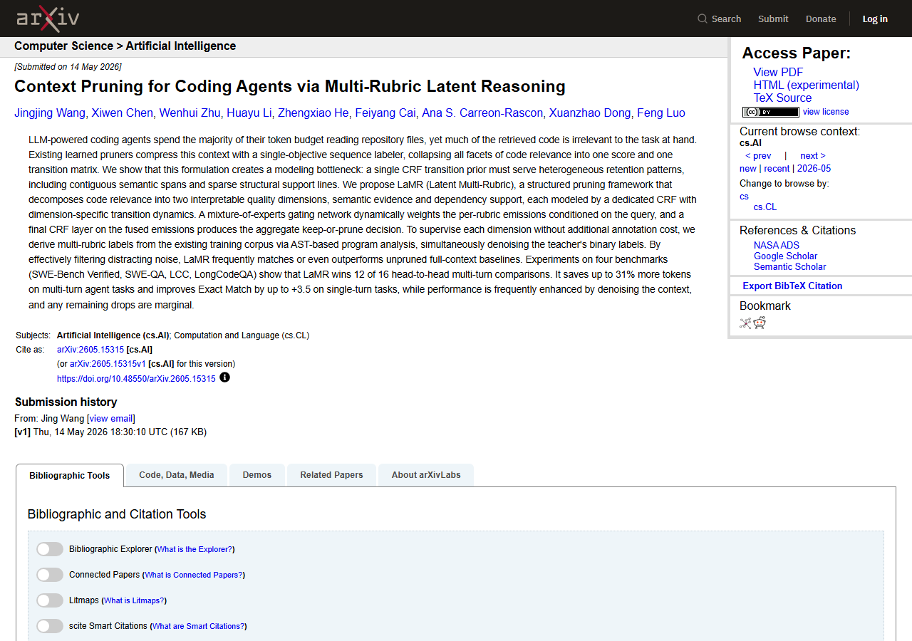 Context Pruning for Coding Age