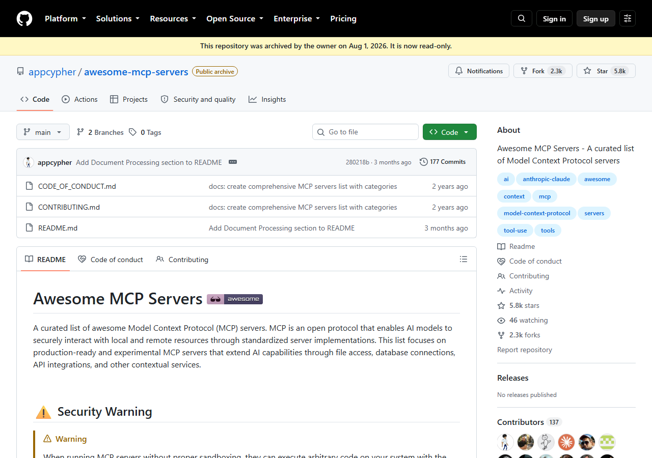 appcypher/awesome-mcp-servers