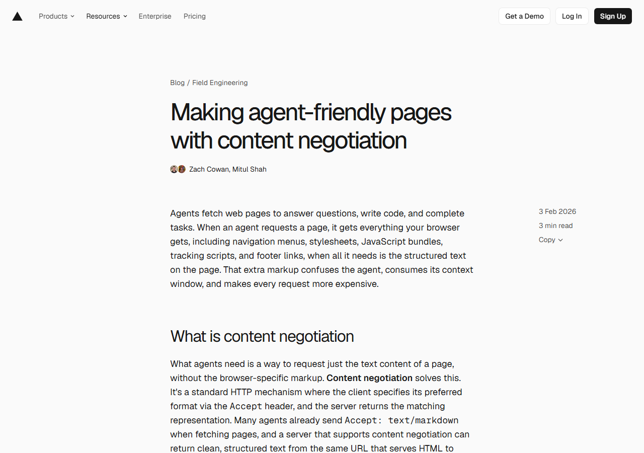 Making Agent-Friendly Pages wi