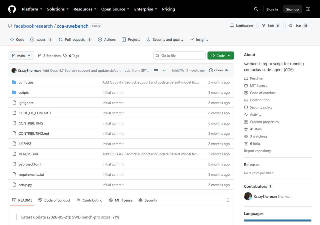 facebookresearch/cca-swebench