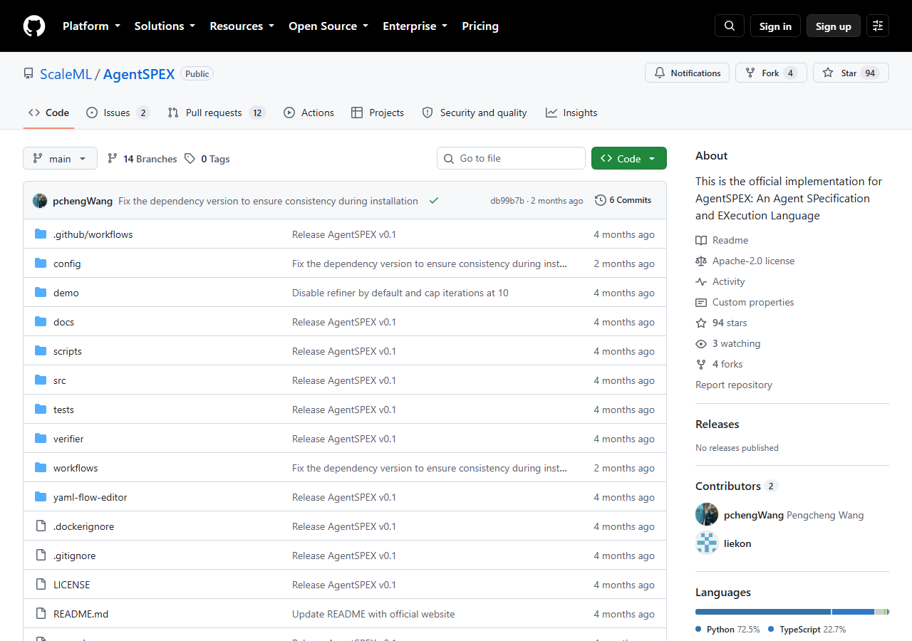 ScaleML/AgentSPEX