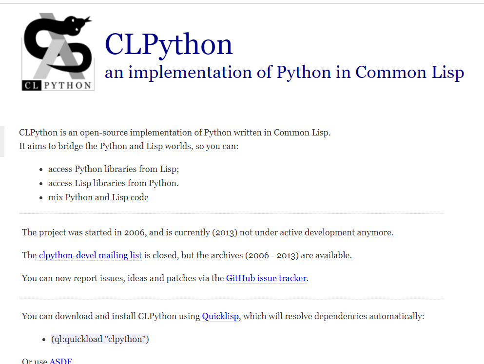 cl-python-Lisp语言接口