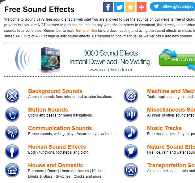 soundjay 3000首免费音效