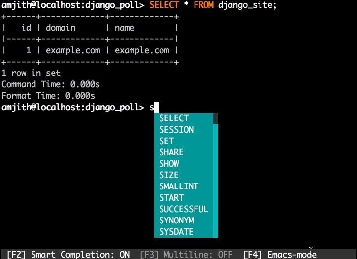 mycli-MySQL代码补全和高亮