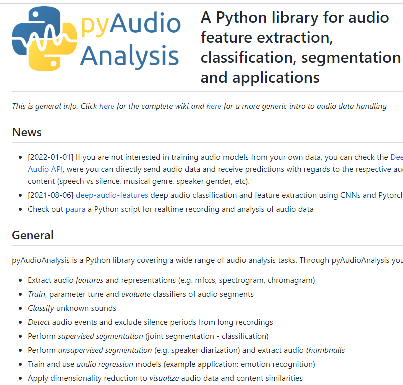 pyAudioAnalysis-特征抽取分割
