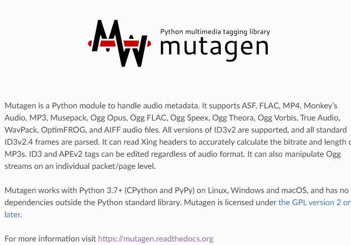 mutagen-处理音频元数据